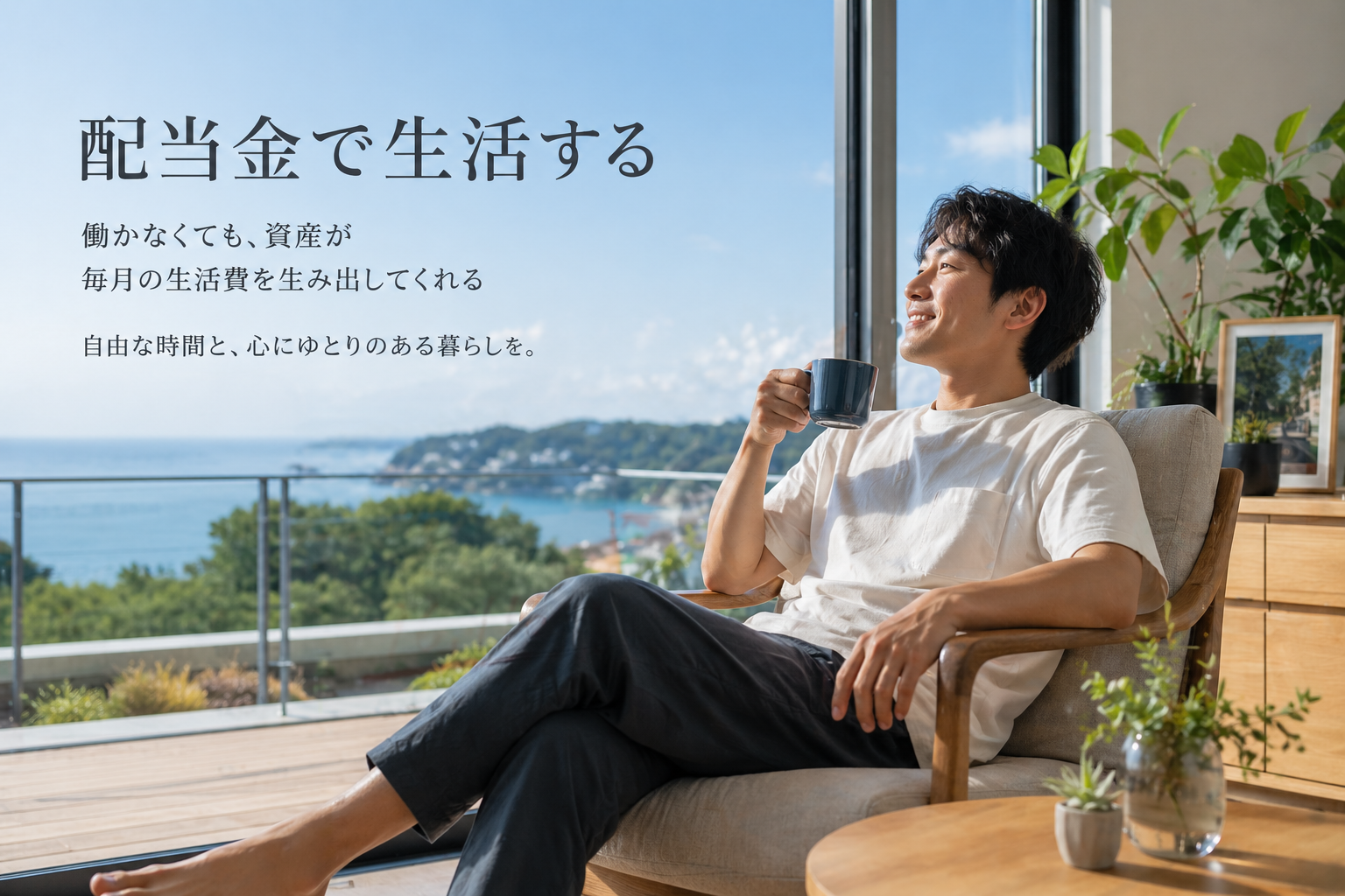 総資産500万円から月20万円の配当金生活を目指すイメージ